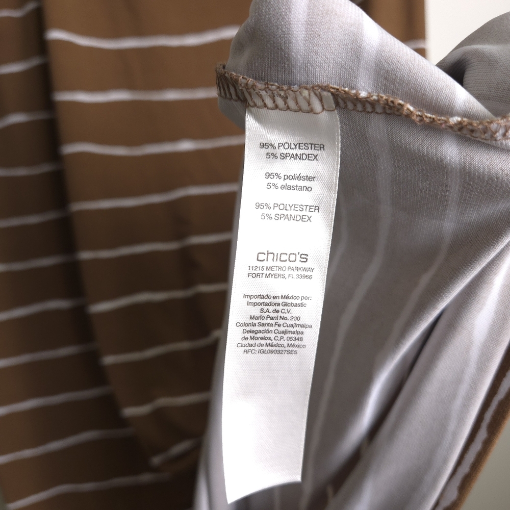 Easywear by Chico's Brown White Comfy Chic Jersey Dress 2 / L - Picture 5 of 6